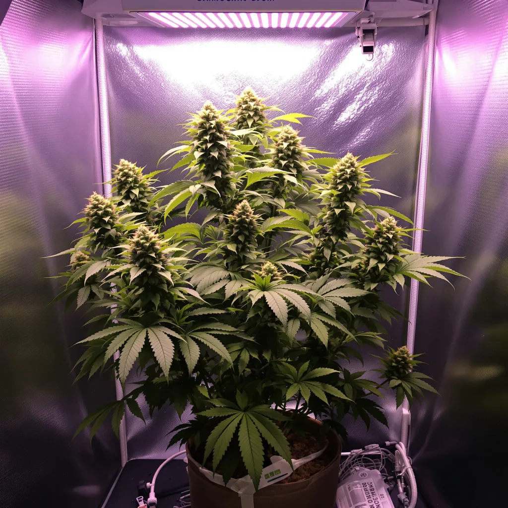 Platinum OG 62% indica / 38% sativa flower with visible trichomes
