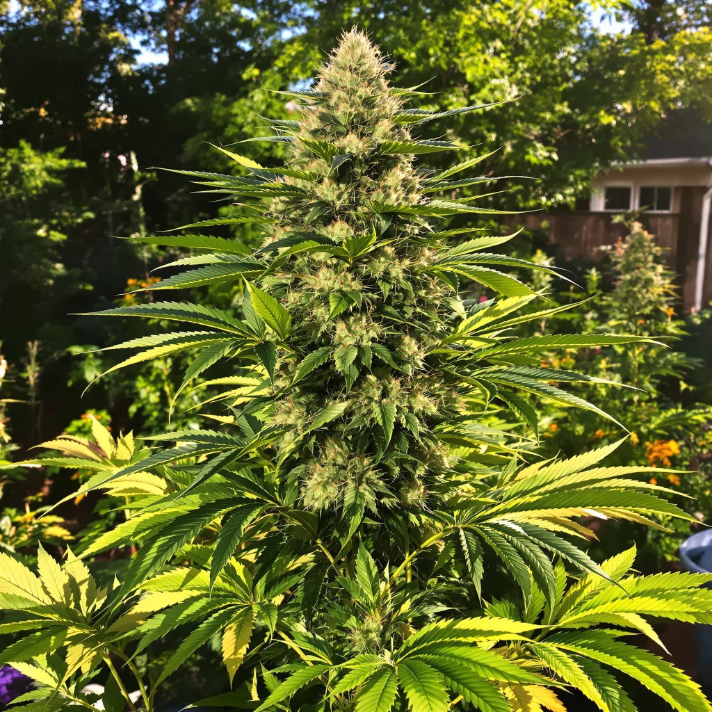 Plushberry 36% indica / 64% sativa flower with visible trichomes