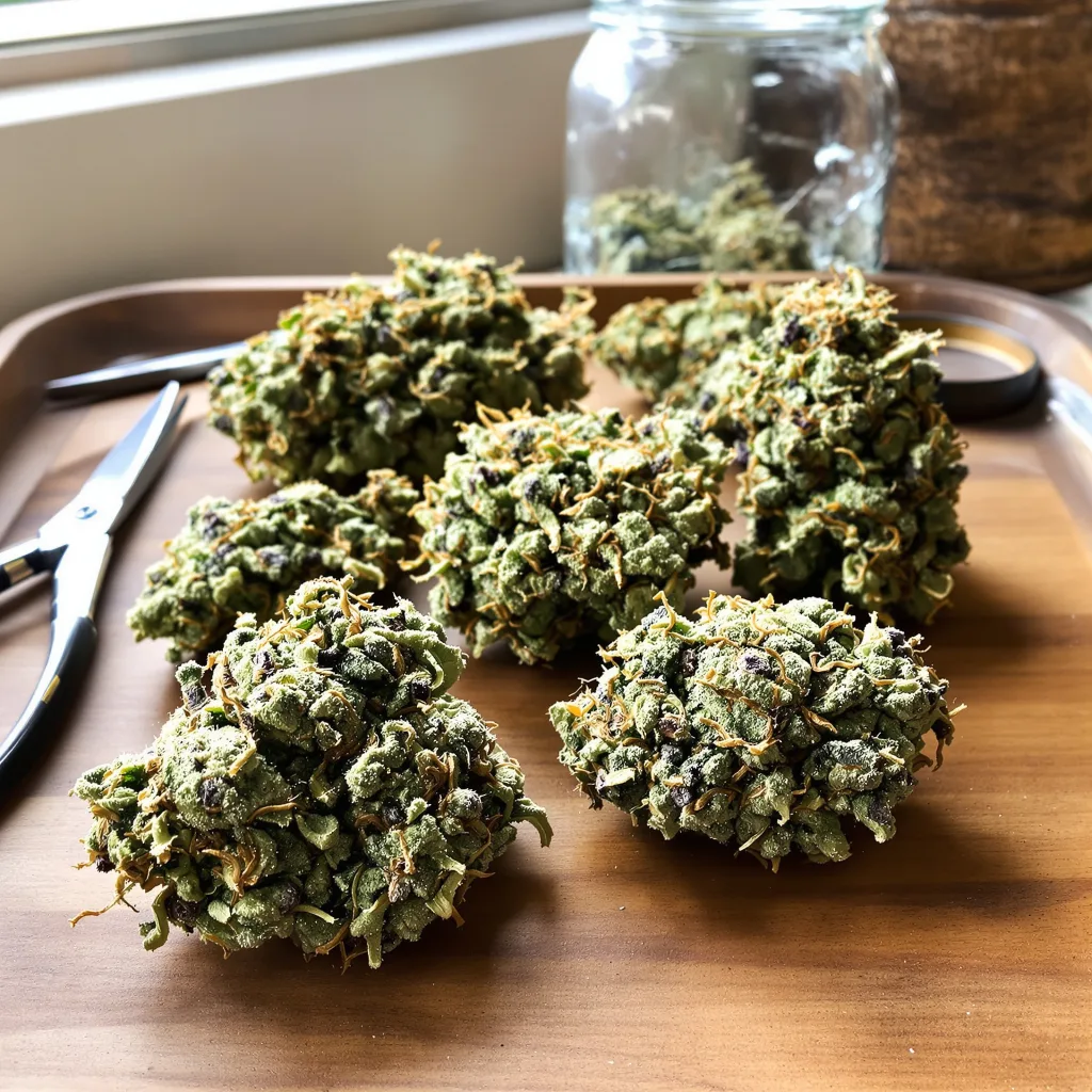 Pop Rox 42% indica / 58% sativa flower with visible trichomes