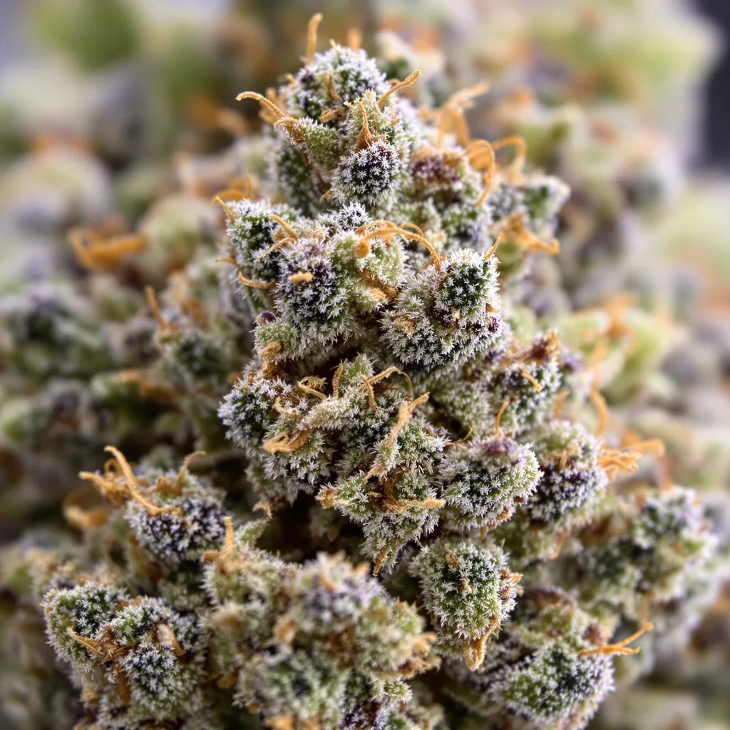 Pop Rox cannabis bud close-up showing balanced bud structure with frosted trichomes