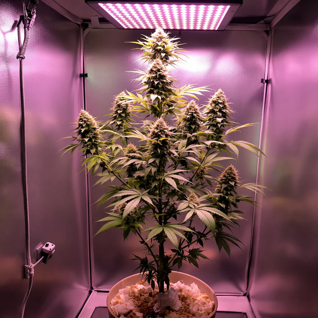 Power Kush 50% indica / 40% sativa flower with visible trichomes