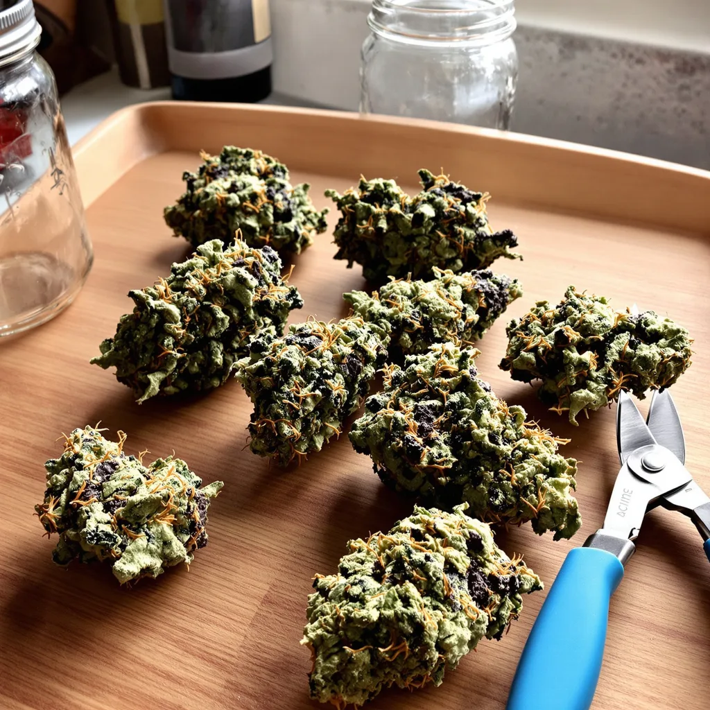 Primus 79% indica / 21% sativa flower with visible trichomes