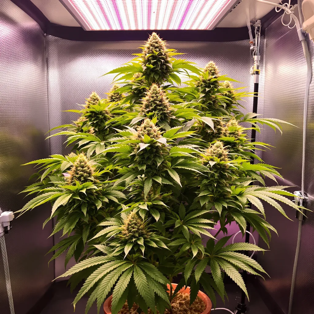 Pure Kush 70% indica / 30% sativa flower with visible trichomes