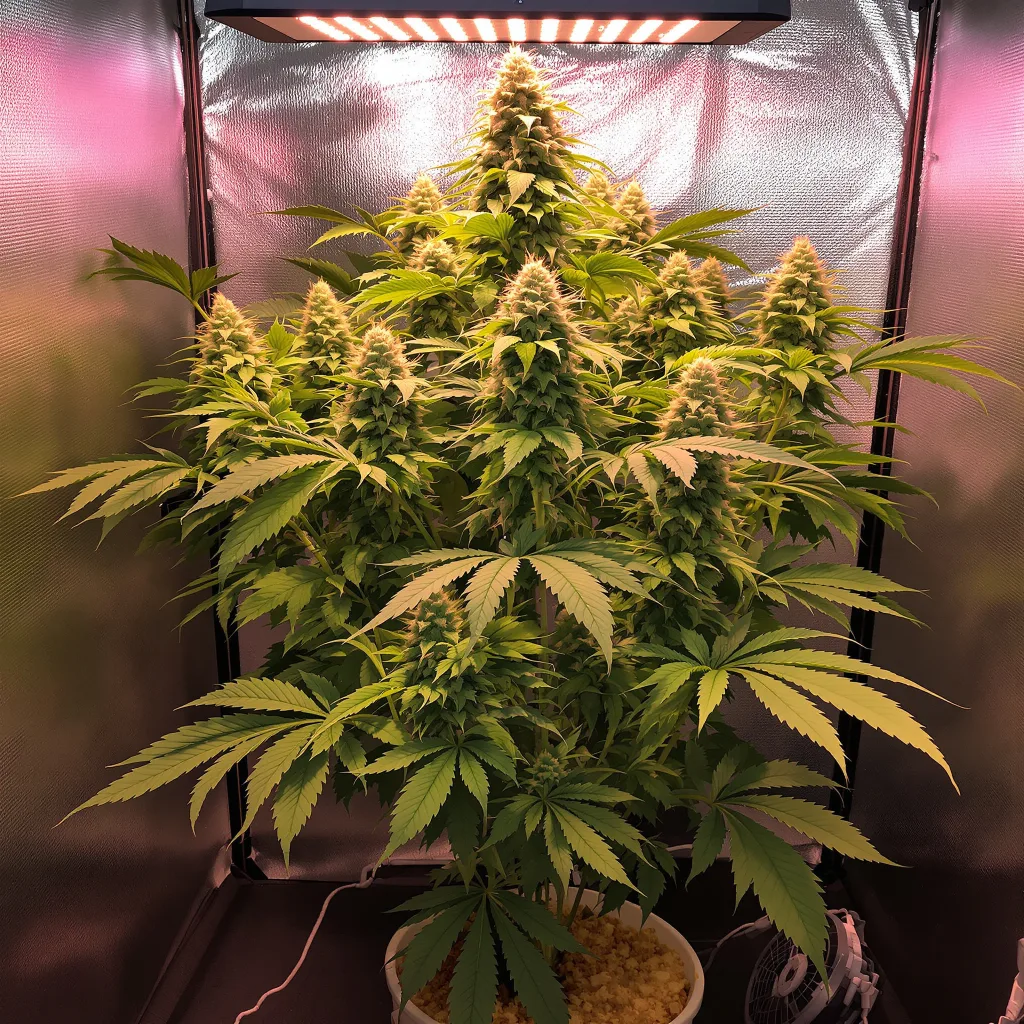 Pure Kush 70% indica / 30% sativa flower with visible trichomes