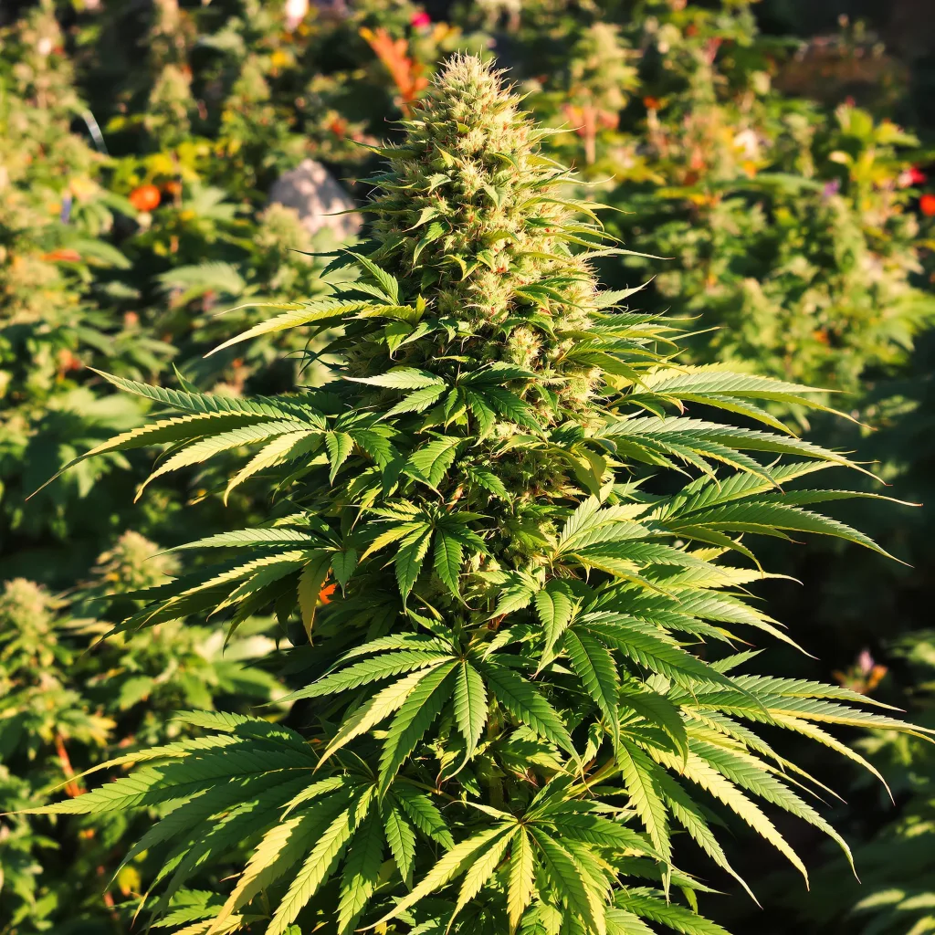 Purple Afghani 84% indica / 16% sativa flower with visible trichomes
