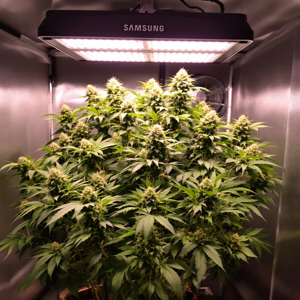 Purple Arrow 79% indica / 21% sativa flower with visible trichomes