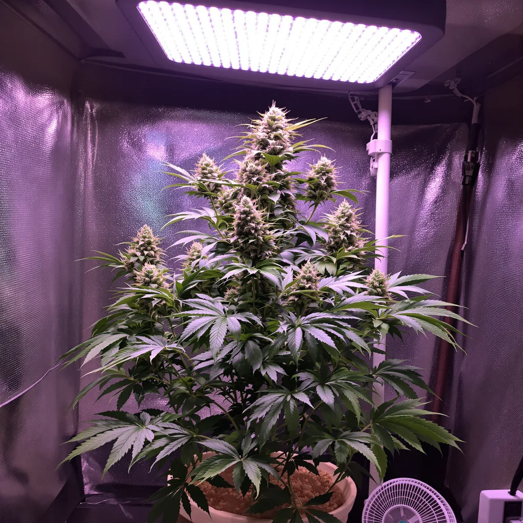 Purple Candy 77% indica / 23% sativa flower with visible trichomes