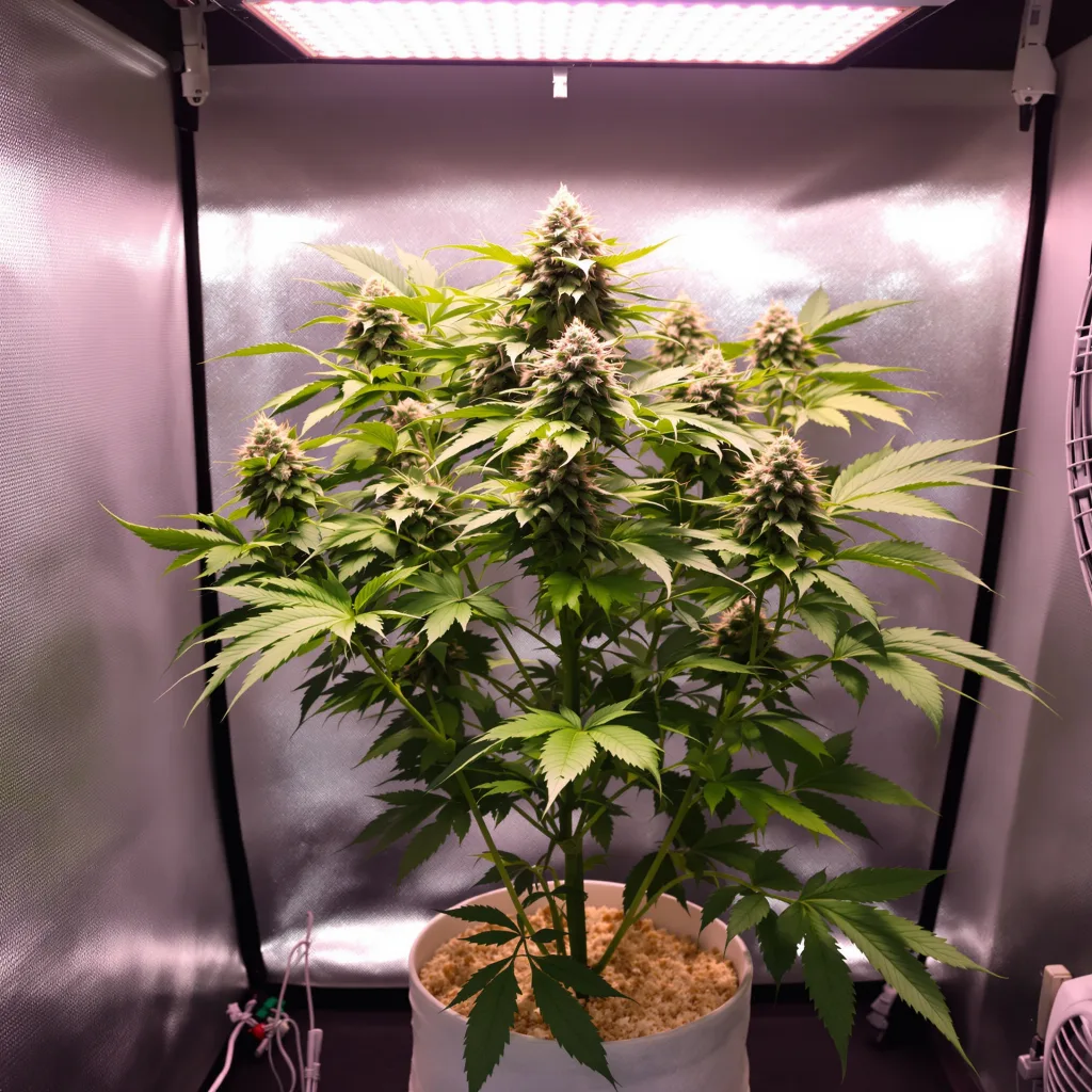 Purple Candy 77% indica / 23% sativa flower with visible trichomes