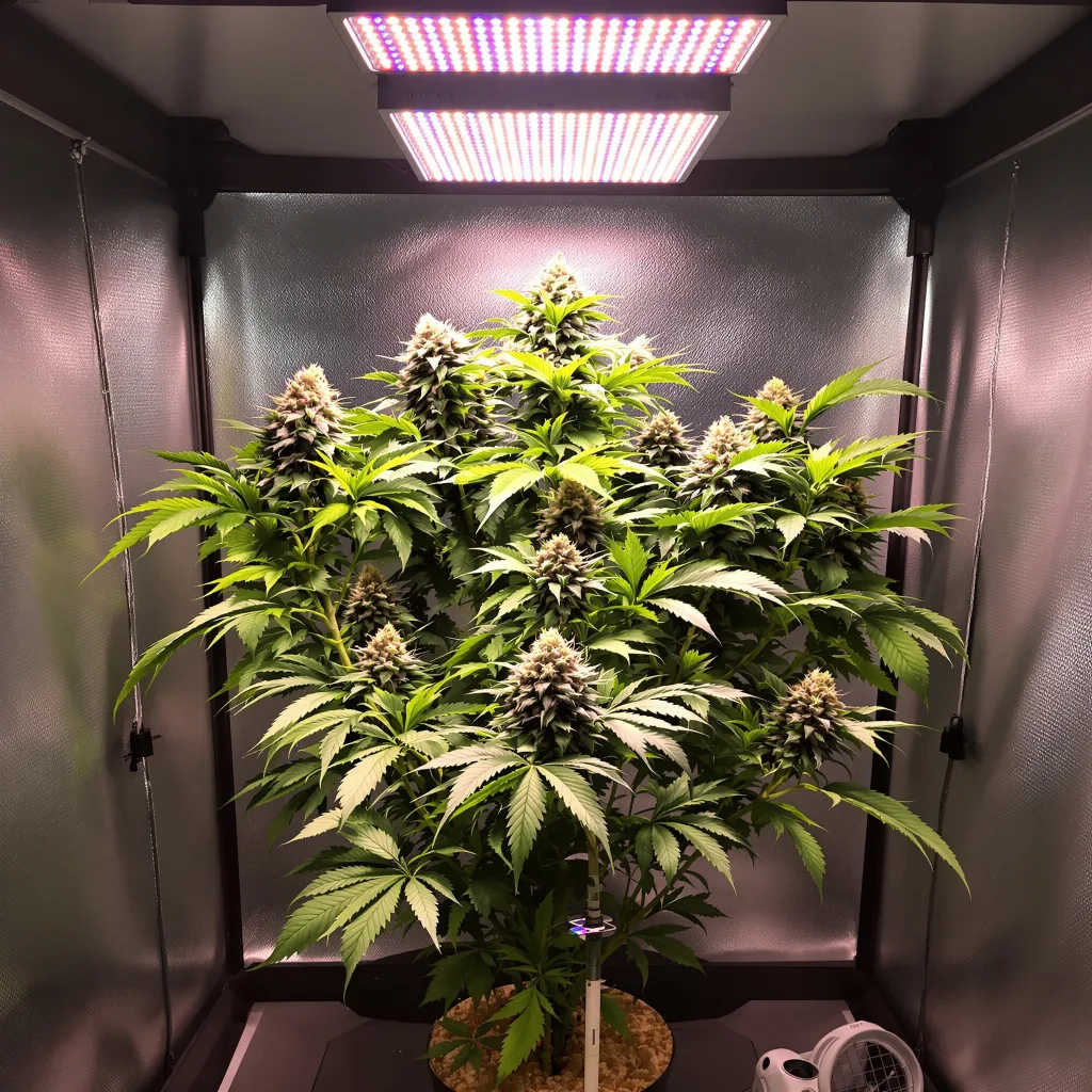 Purple Chemdawg 71% indica / 29% sativa flower with visible trichomes