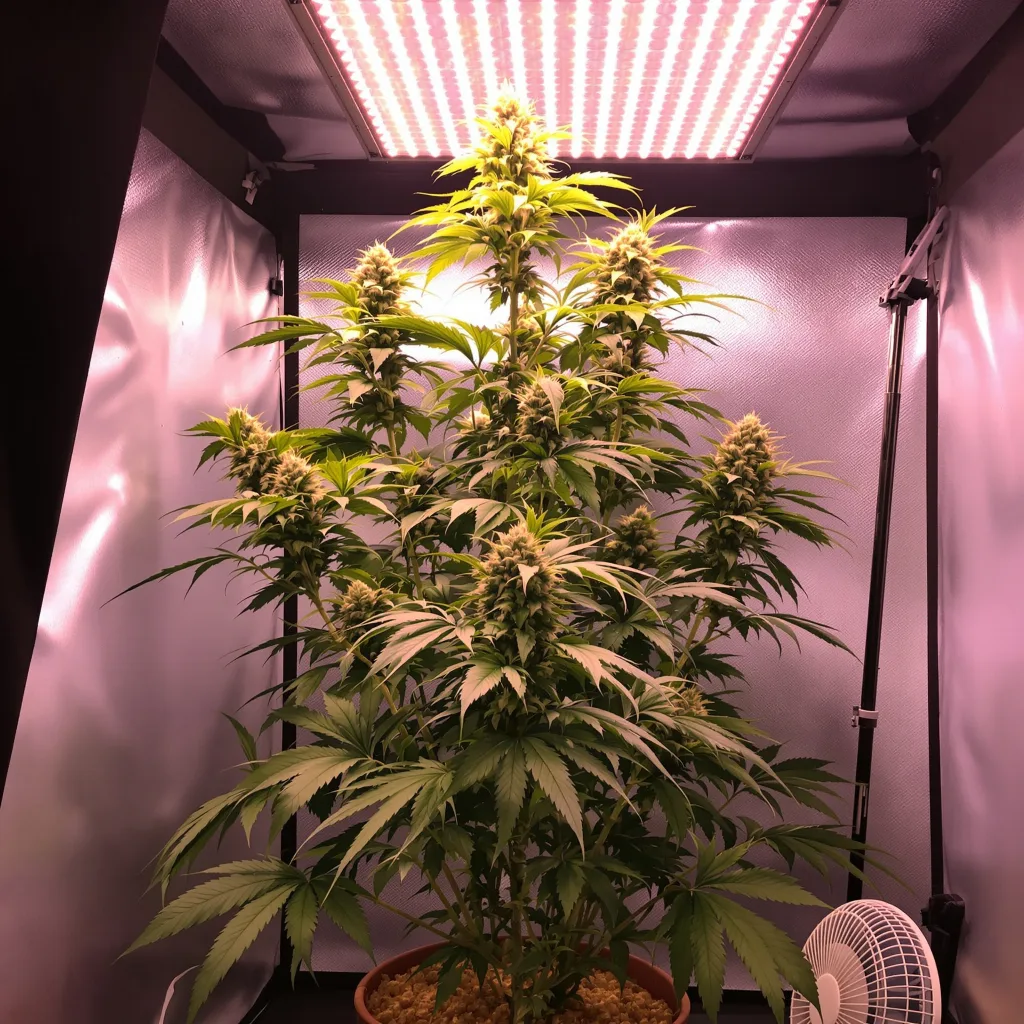 Purple Diesel 30% indica / 70% sativa flower with visible trichomes