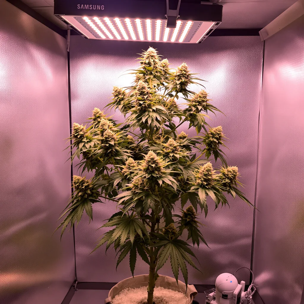Purple Dream 45% indica / 55% sativa flower with visible trichomes