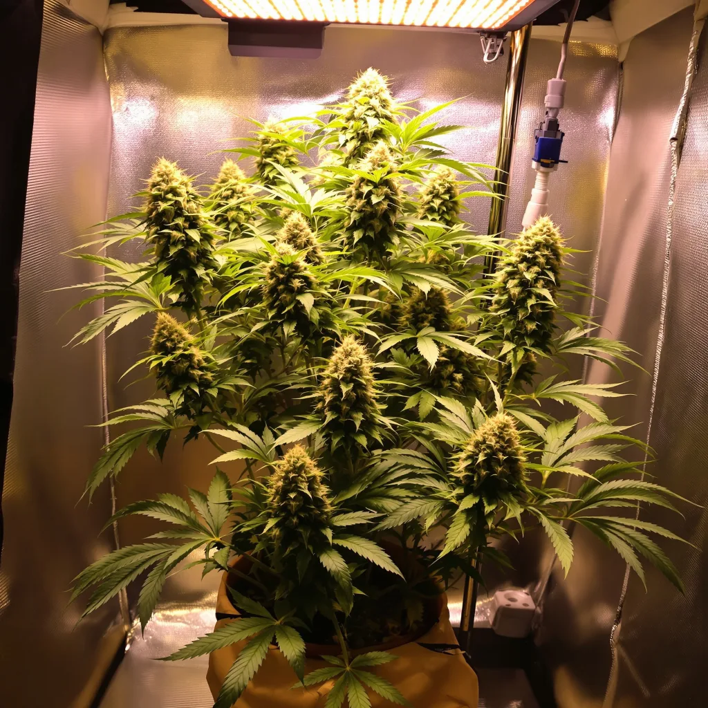 Purple Lemonade 55% indica / 45% sativa flower with visible trichomes