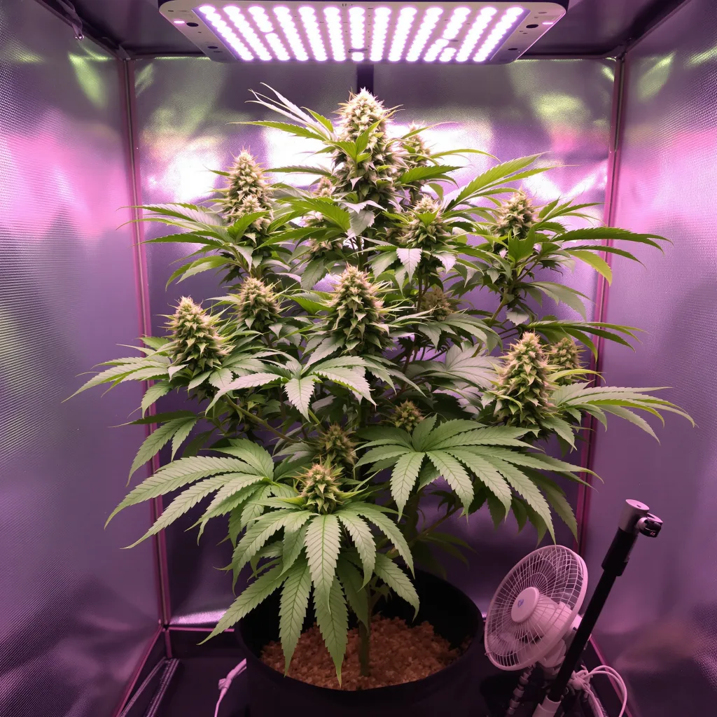 Purple Martian Kush 73% indica / 27% sativa flower with visible trichomes