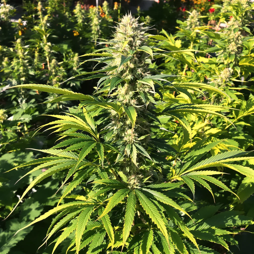 Purple Monkey Balls 68% indica / 32% sativa flower with visible trichomes