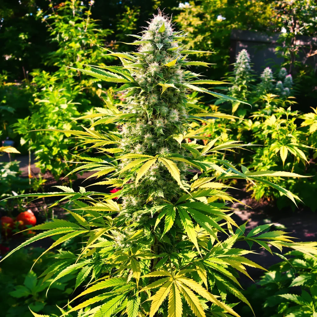 Purple Nepal Candy 39% indica / 61% sativa flower with visible trichomes