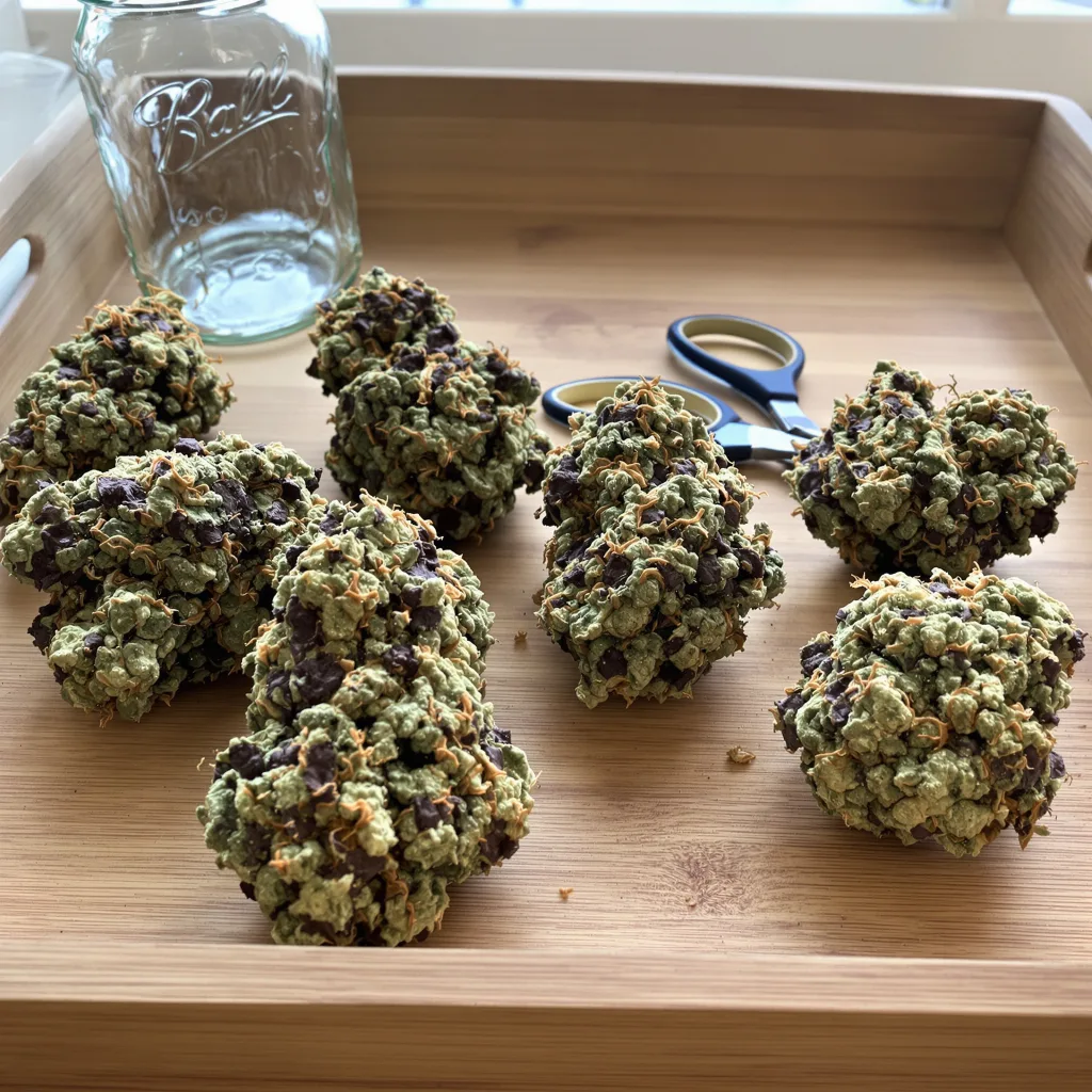 Purple OG 71% indica / 29% sativa flower with visible trichomes