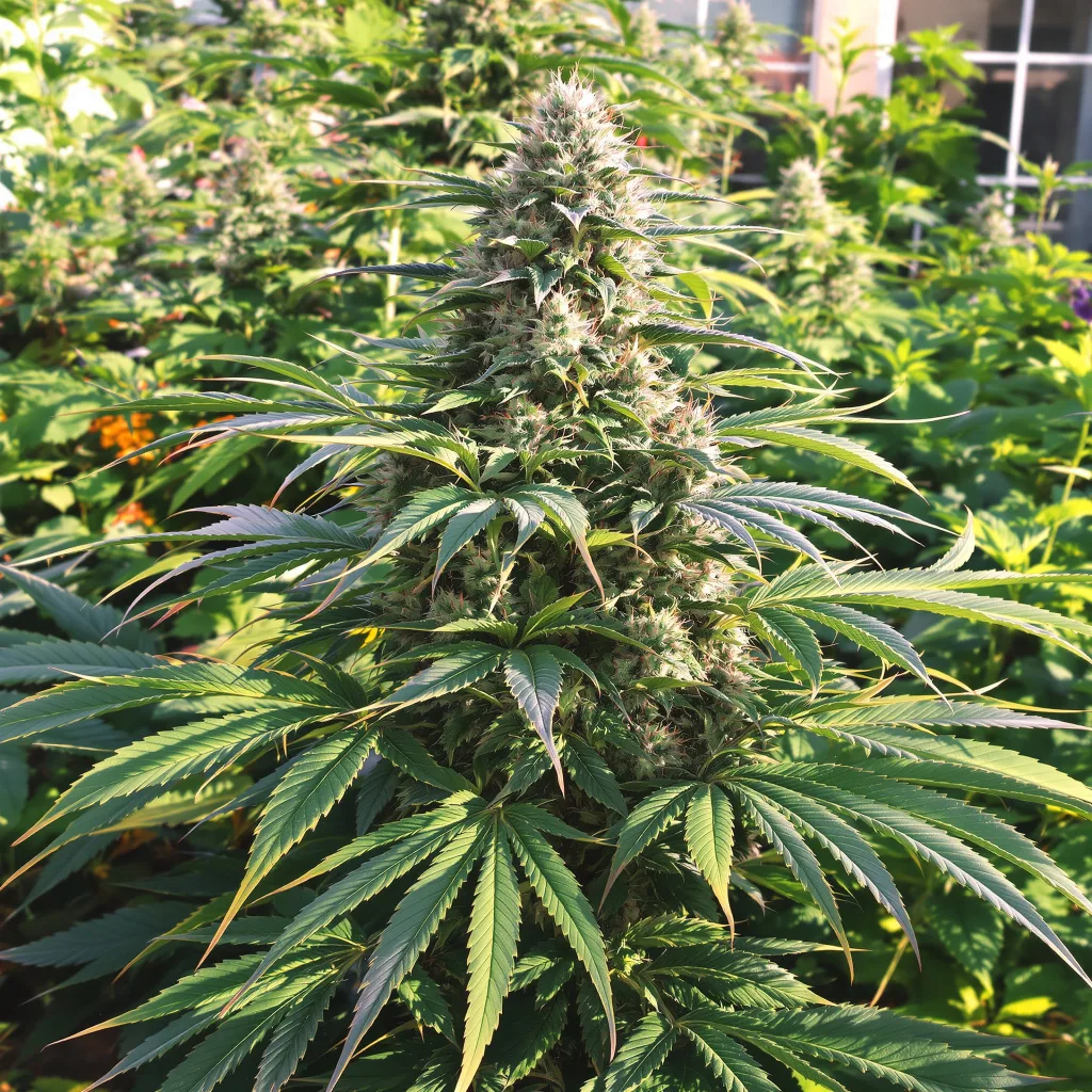 Purple OG 71% indica / 29% sativa flower with visible trichomes