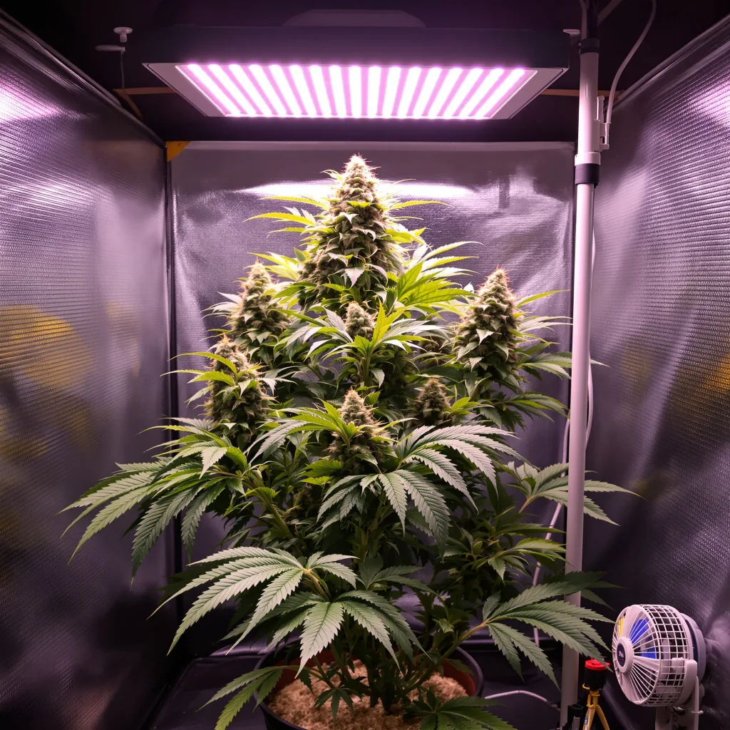 Purple Passion 89% indica / 11% sativa flower with visible trichomes