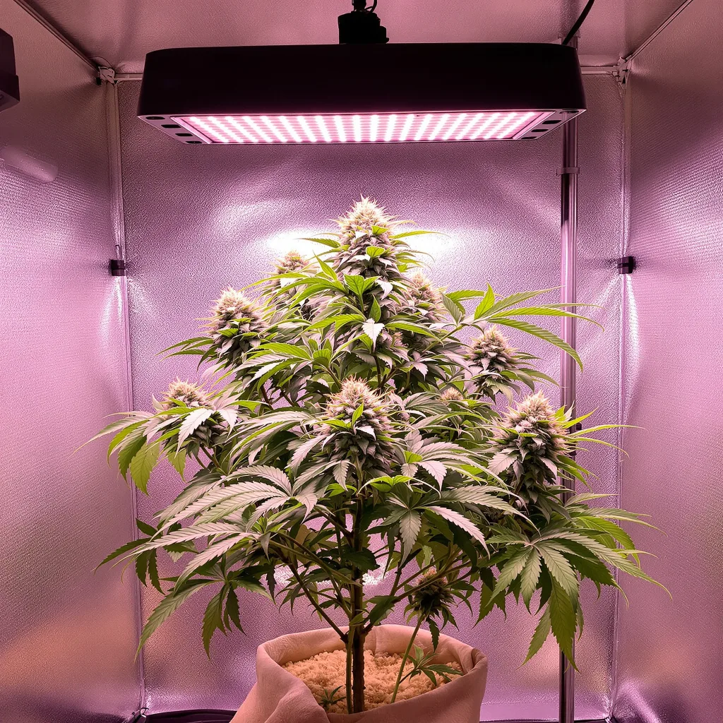 Purple Punch 70% indica / 30% sativa flower with visible trichomes