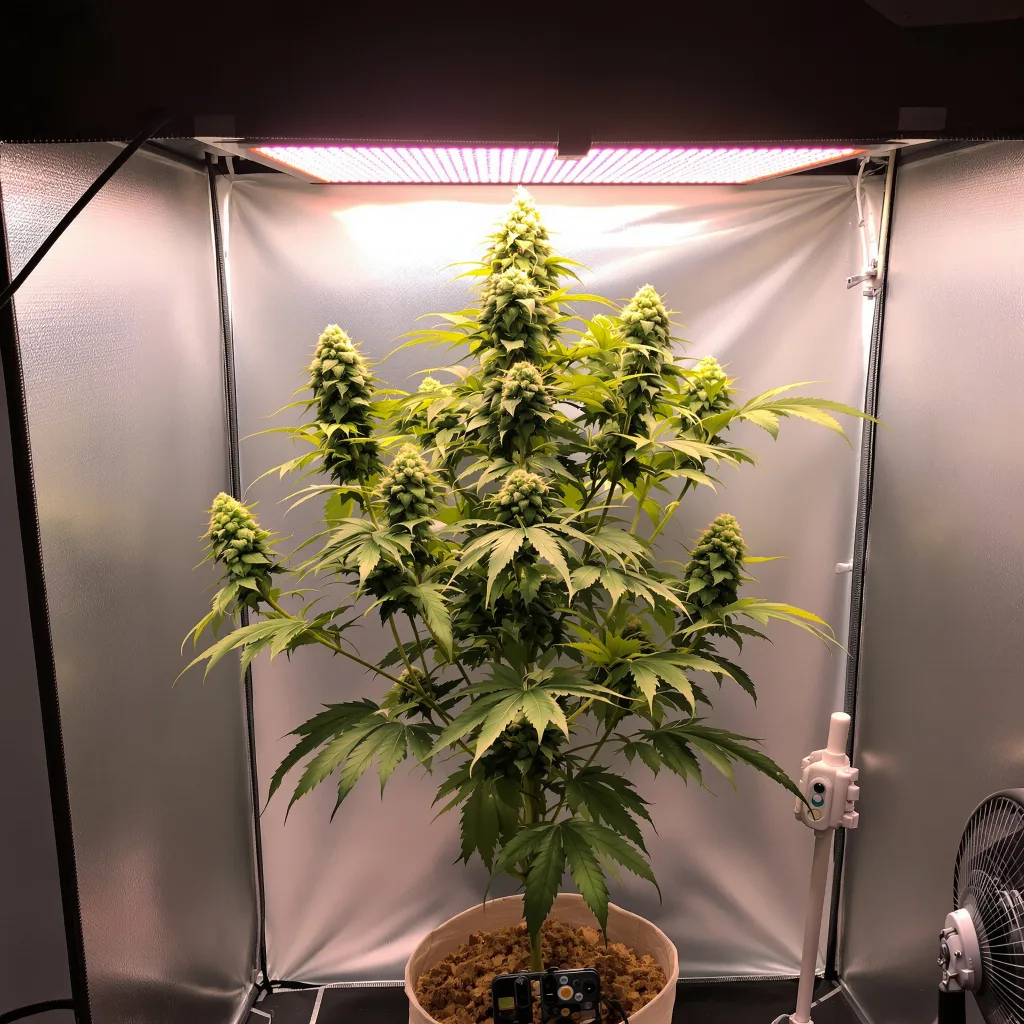 Qrazy Train 50% indica / 50% sativa flower with visible trichomes