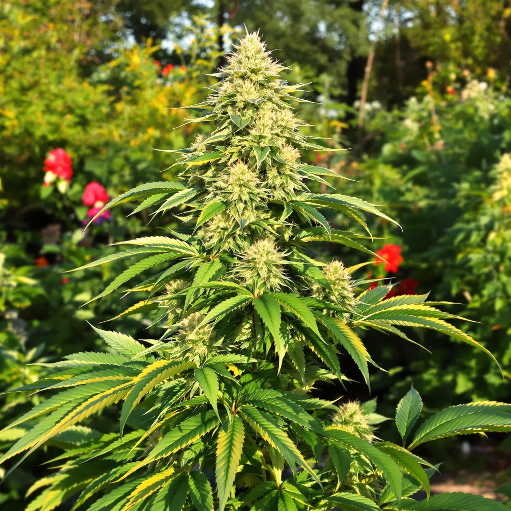 Qrazy Train 50% indica / 50% sativa flower with visible trichomes