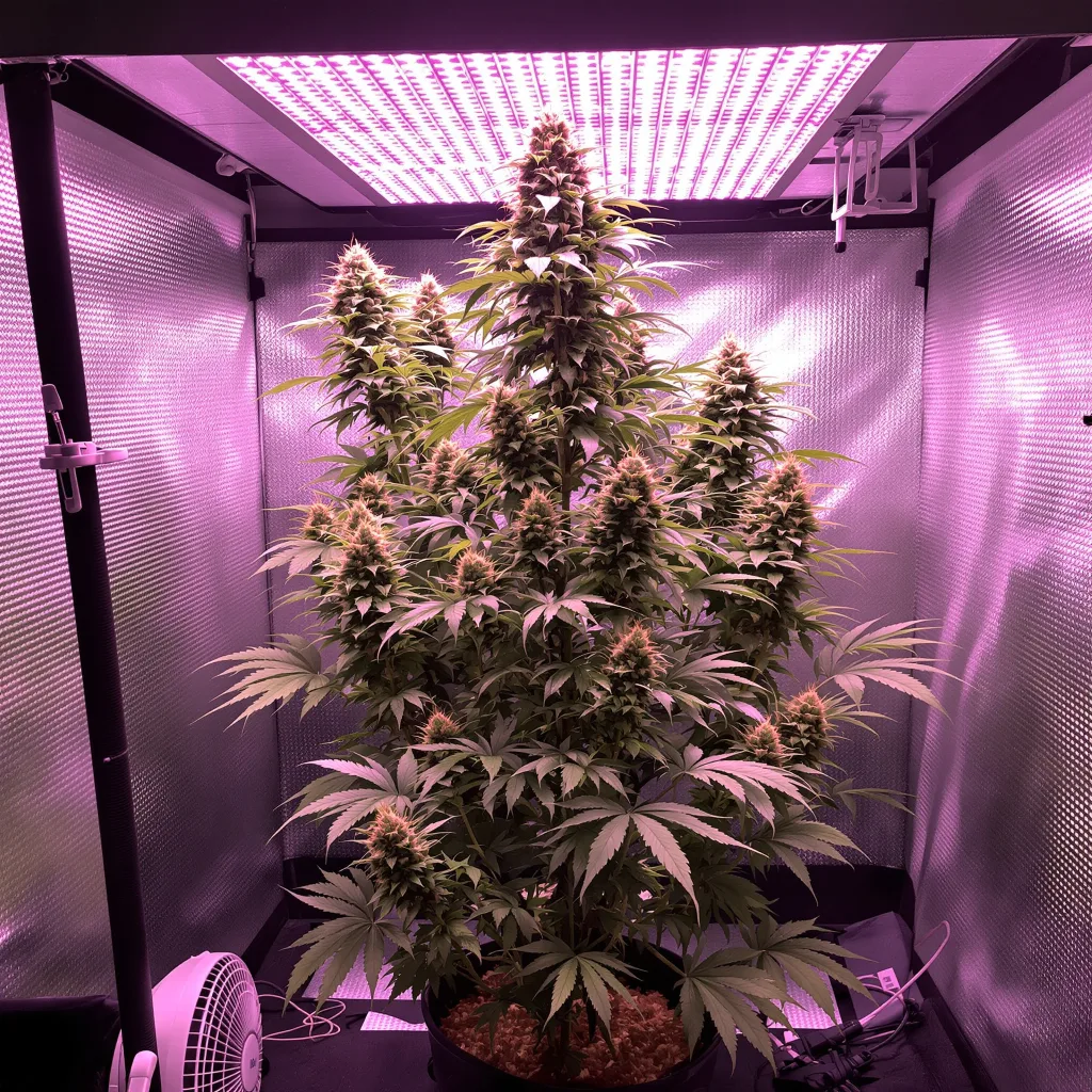 Quantum Kush 25% indica / 75% sativa flower with visible trichomes