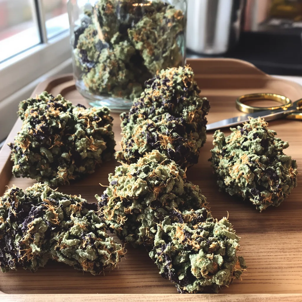 Querkle 80% indica / 50% sativa flower with visible trichomes