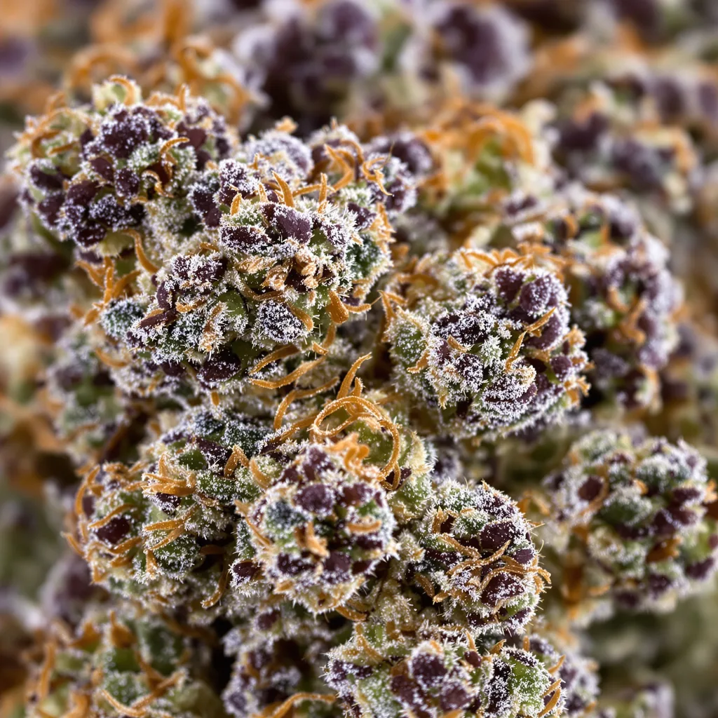 Querkle cannabis bud close-up showing dense purple-tinged calyxes