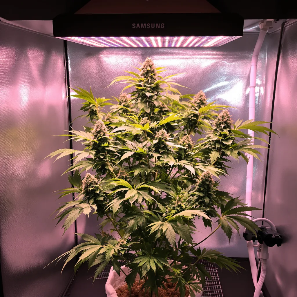Queso 67% indica / 33% sativa flower with visible trichomes