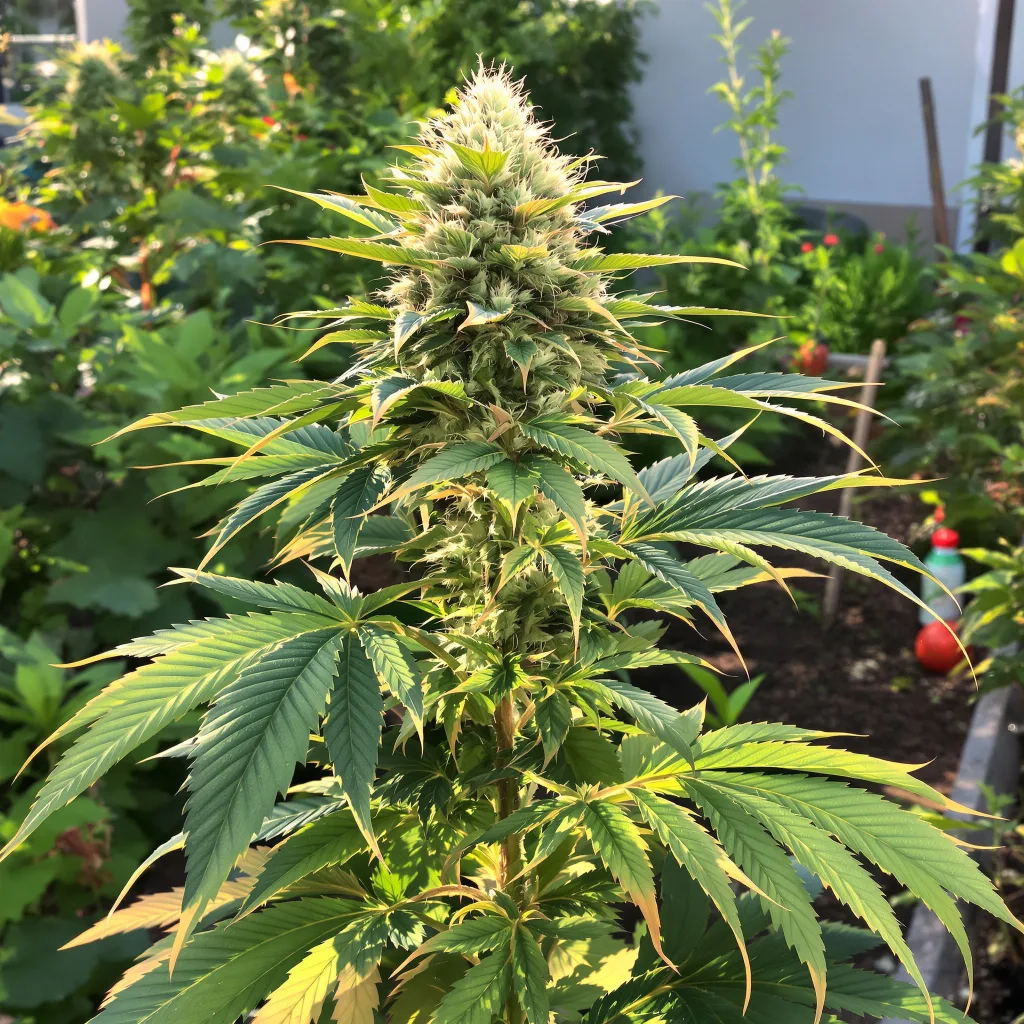 Queso 67% indica / 33% sativa flower with visible trichomes