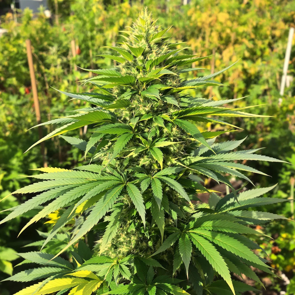 Quin-N-Tonic 77% indica / 23% sativa flower with visible trichomes
