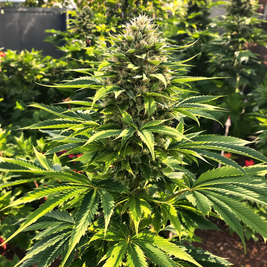 Rainbow Glue 83% indica / 17% sativa flower with visible trichomes