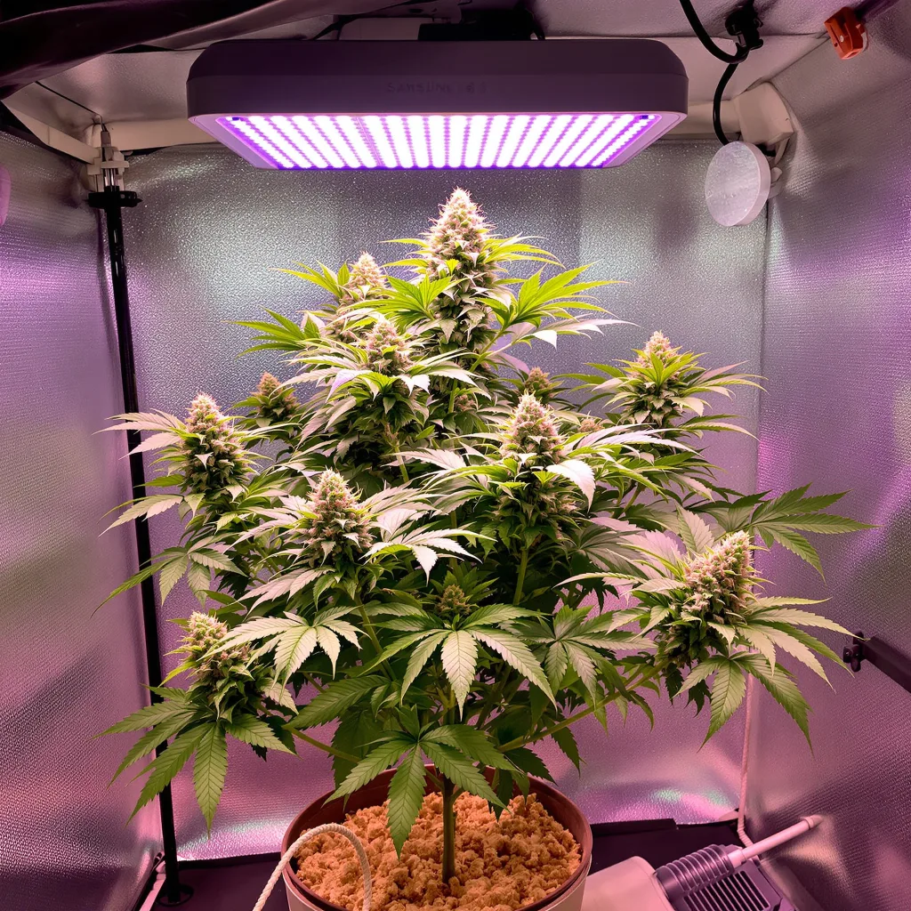 Rainbow Jones 76% indica / 24% sativa flower with visible trichomes