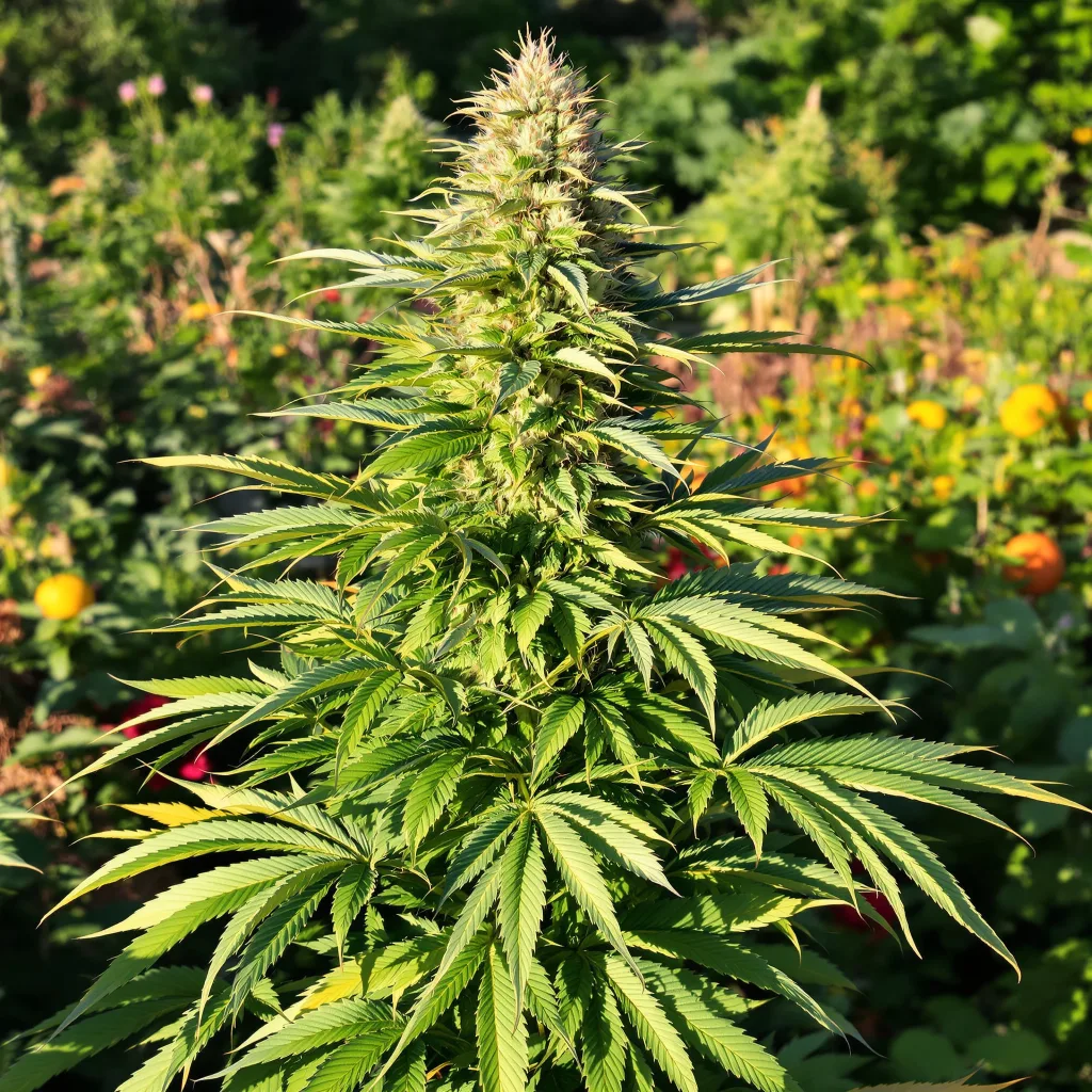 Rainbow Jones 76% indica / 24% sativa flower with visible trichomes