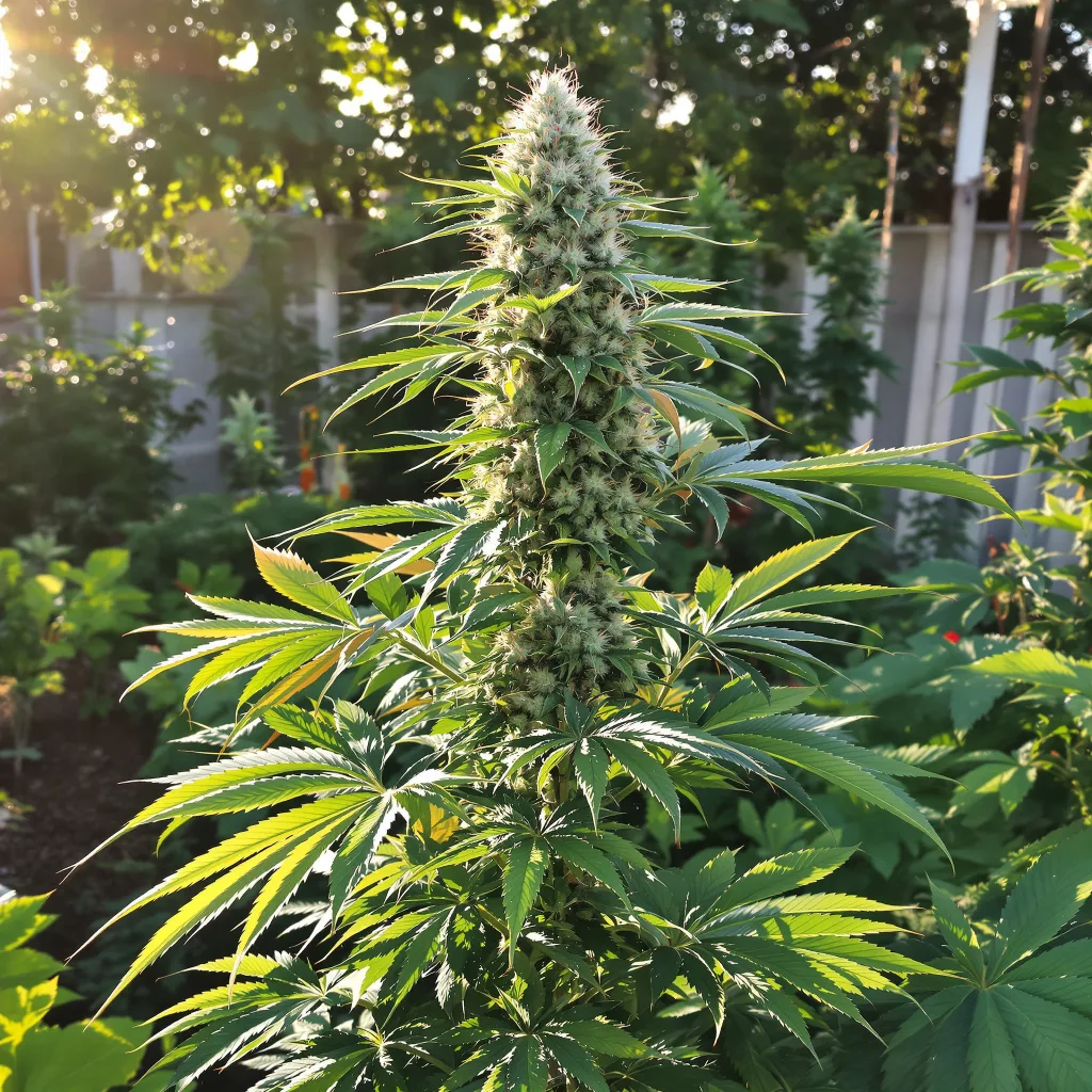 Rainbow Kush 50% indica / 50% sativa flower with visible trichomes