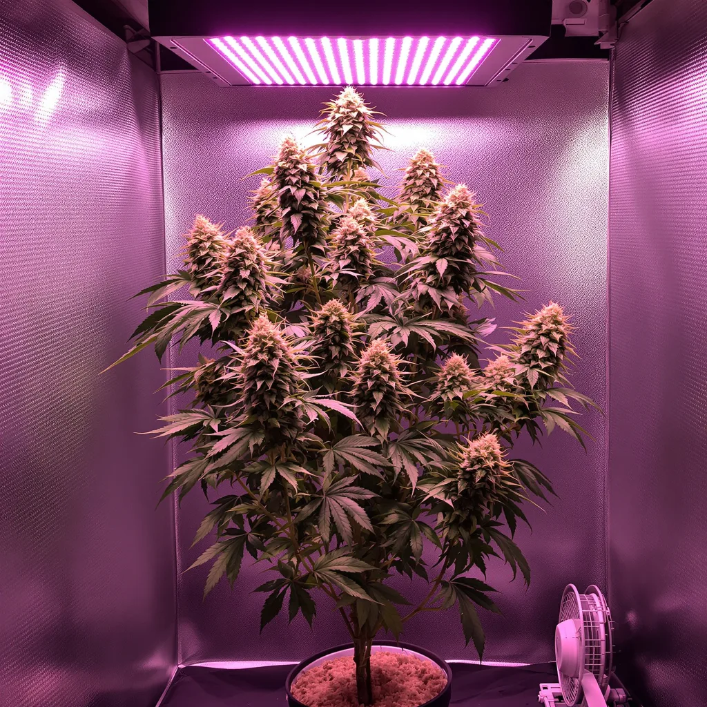 Raspberry Cough 25% indica / 65% sativa flower with visible trichomes