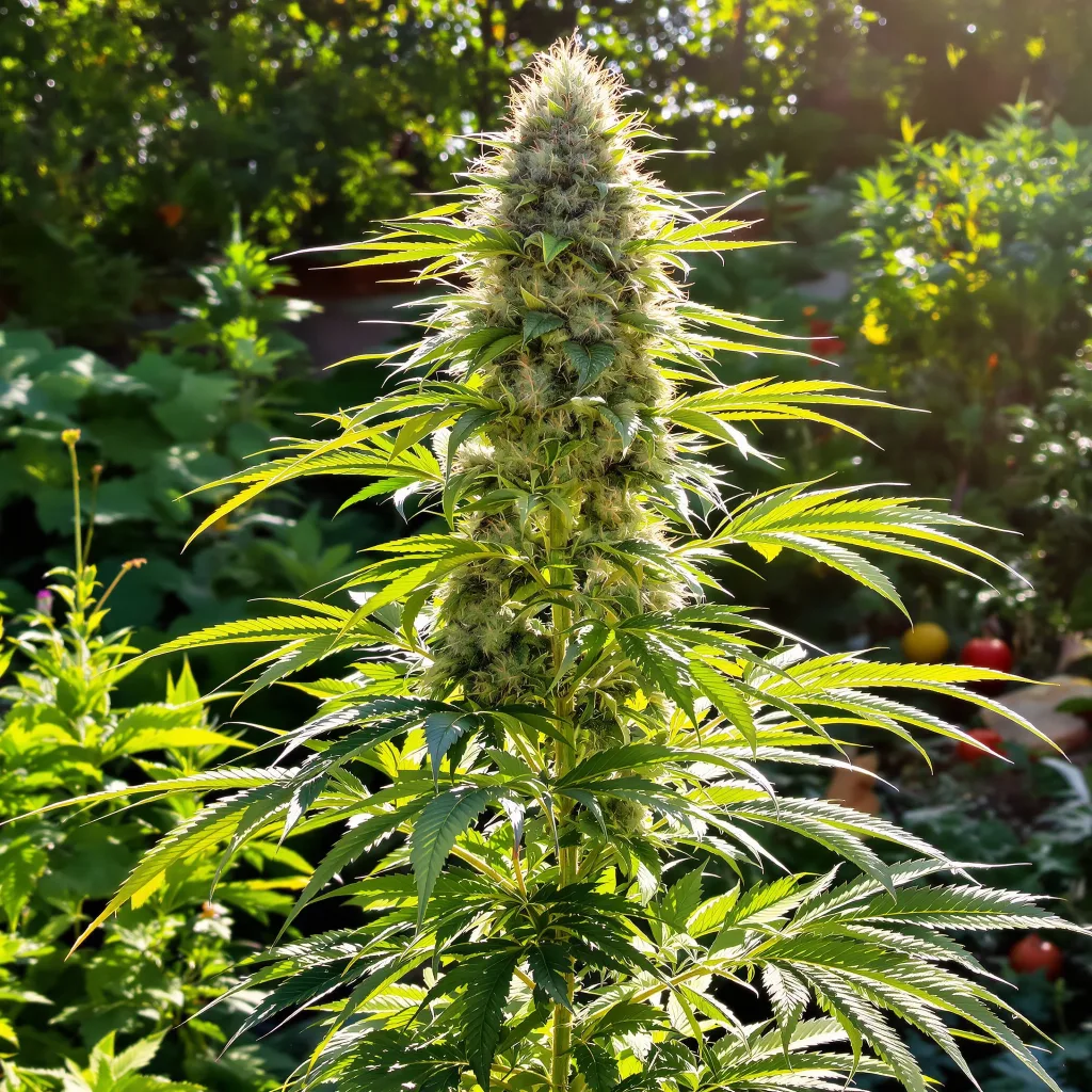 Raspberry Cough 25% indica / 65% sativa flower with visible trichomes
