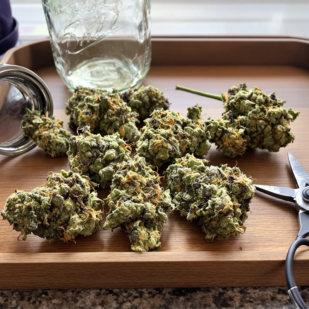 Recon 60% indica / 40% sativa flower with visible trichomes