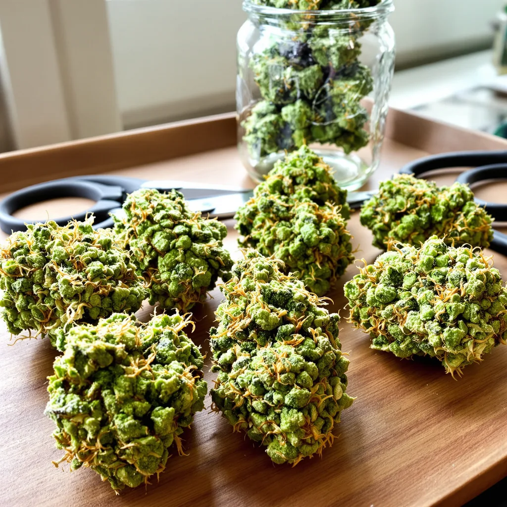 Red Congolese 10% indica / 90% sativa flower with visible trichomes