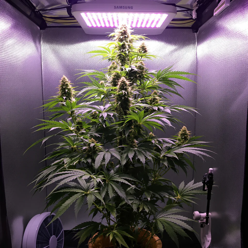 Red Congolese 10% indica / 90% sativa flower with visible trichomes