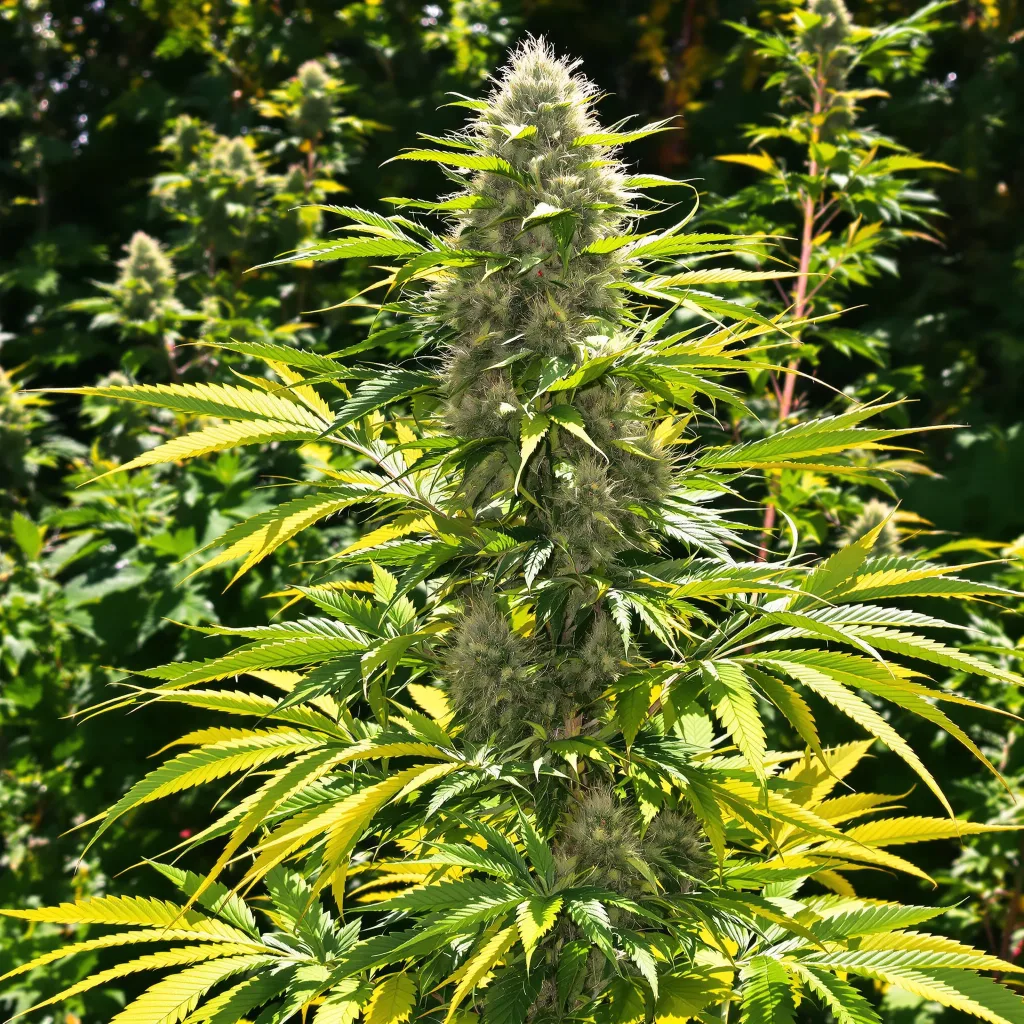 Ringos Gift CBD 50% indica / 50% sativa flower with visible trichomes