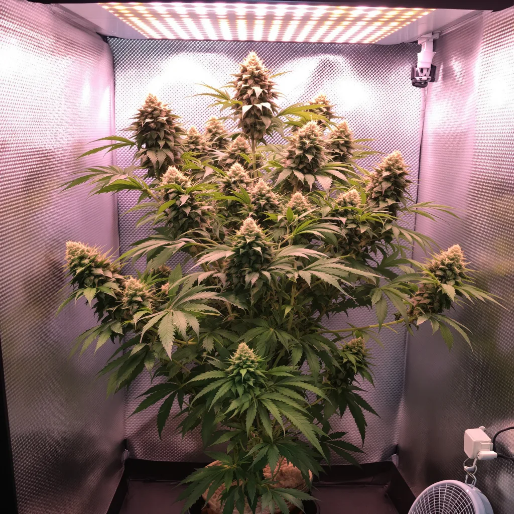 Rockstar 50% indica / 50% sativa flower with visible trichomes