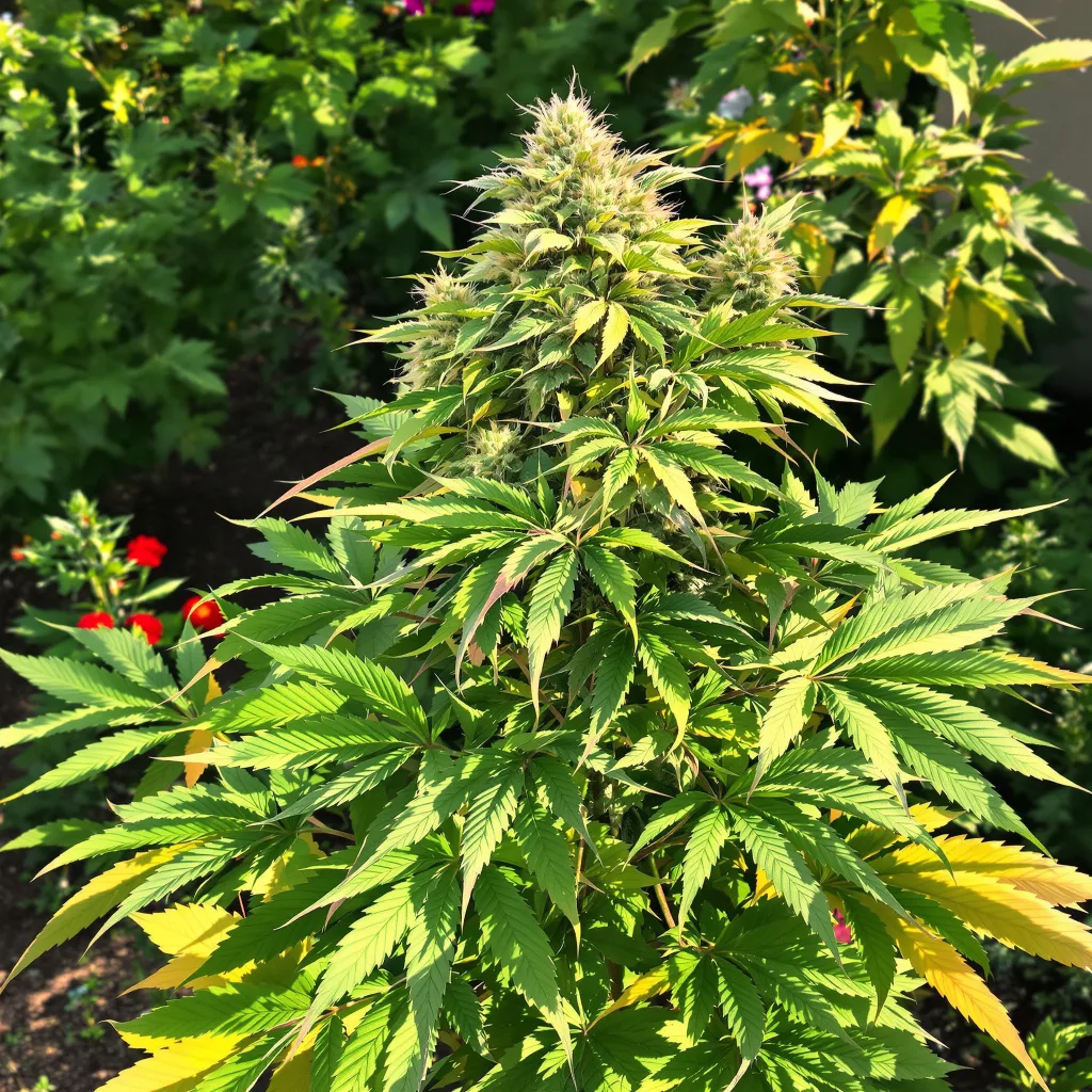Romulan 100% indica / 50% sativa flower with visible trichomes