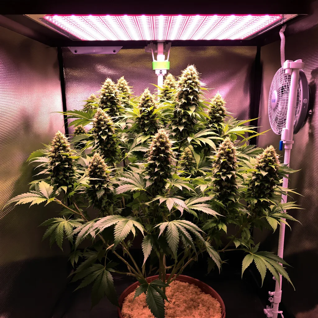 Royal Cheese 70% indica / 30% sativa flower with visible trichomes