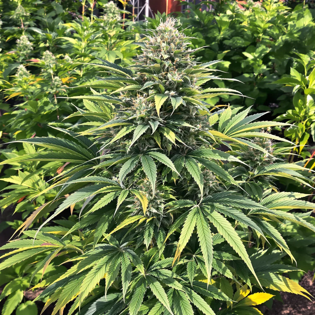 Royal Cheese 70% indica / 30% sativa flower with visible trichomes