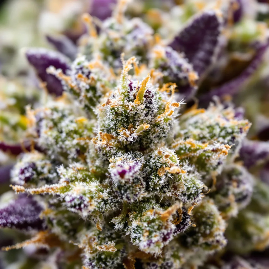 Royal Gorilla cannabis bud close-up showing balanced bud structure with frosted trichomes