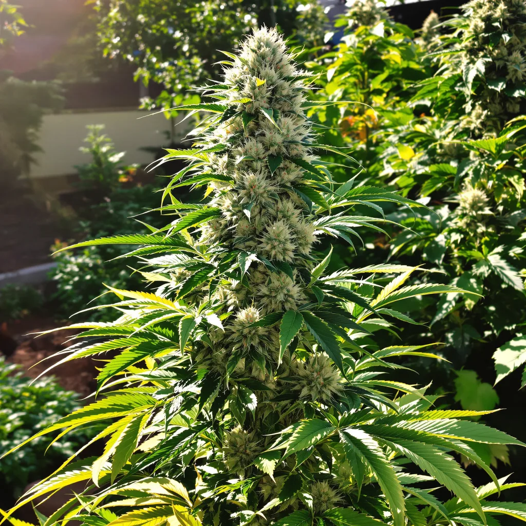 Royal Gorilla 51% indica / 49% sativa flower with visible trichomes