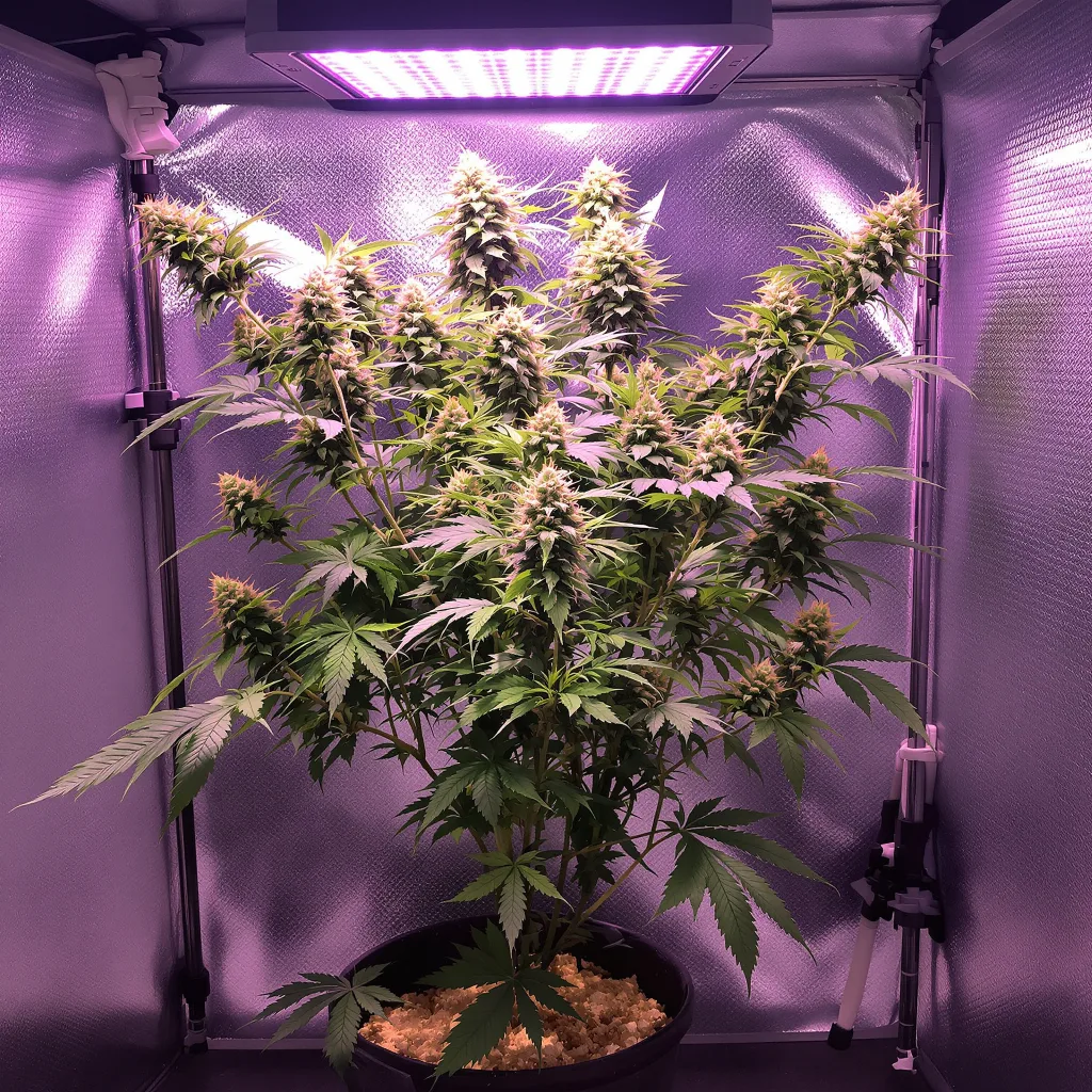 Royal Gorilla 51% indica / 49% sativa flower with visible trichomes
