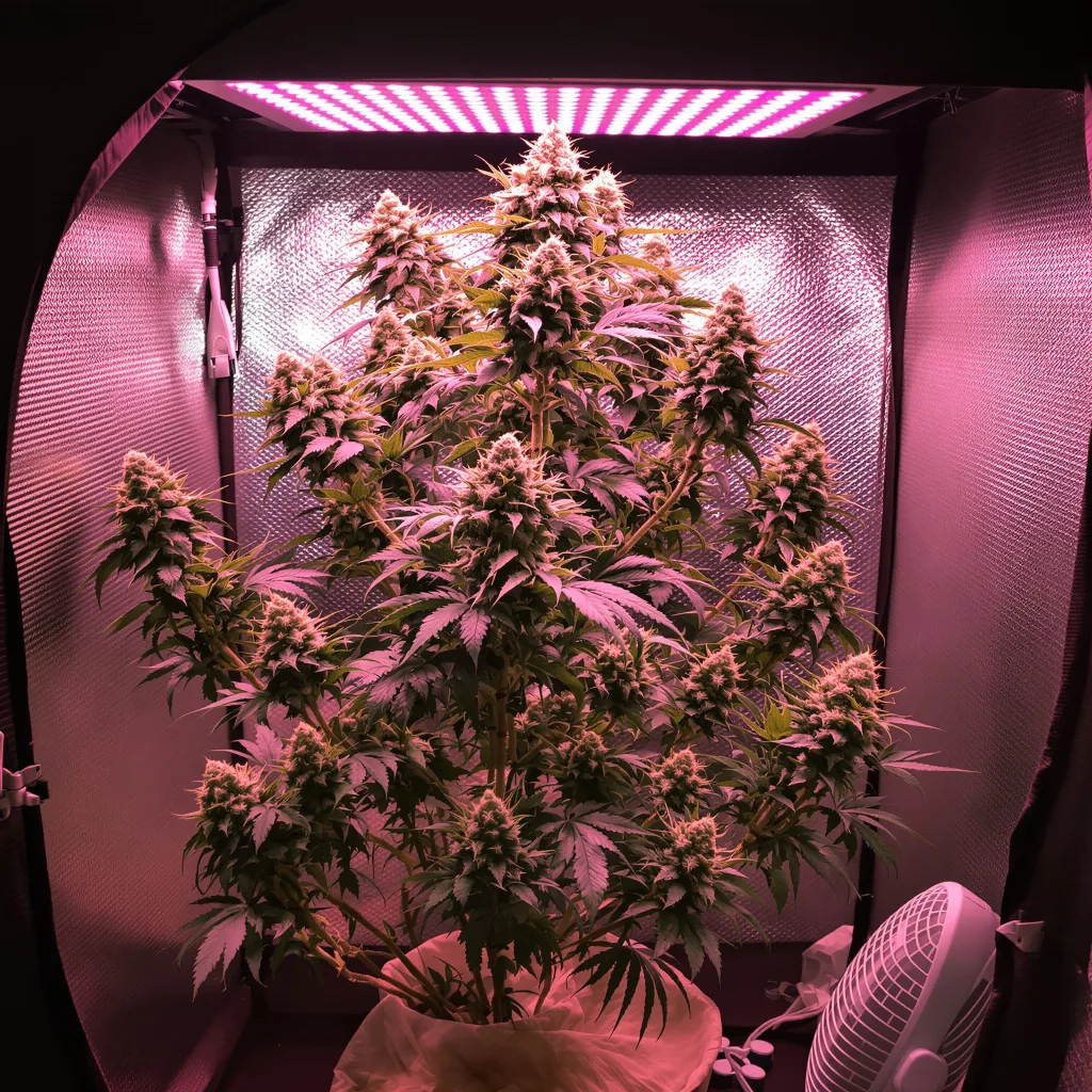 Royal Highness 60% indica / 40% sativa flower with visible trichomes