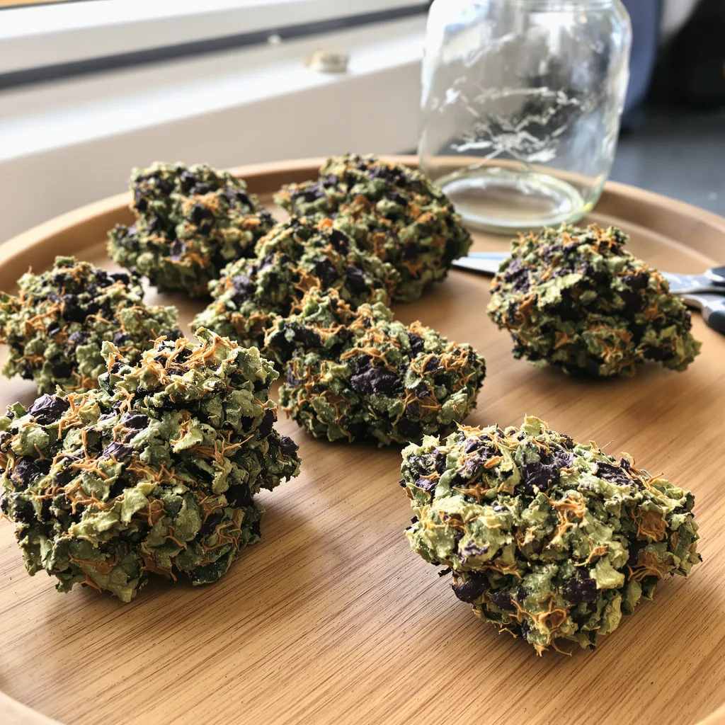 Royal Kush 70% indica / 20% sativa flower with visible trichomes